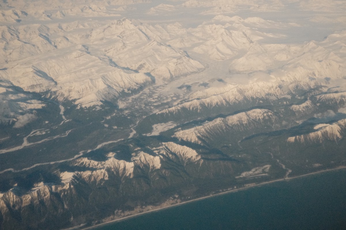 The view for most of the journey from Anchorage to Juneau.