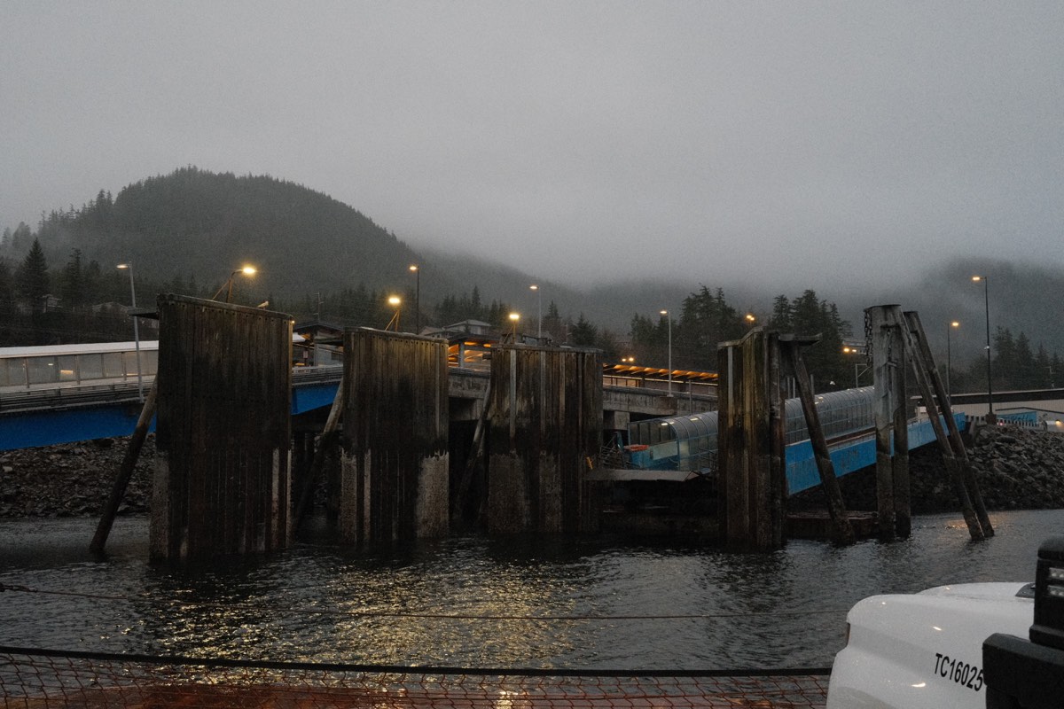 On the ferry from the Ketchikan airport to the city.
