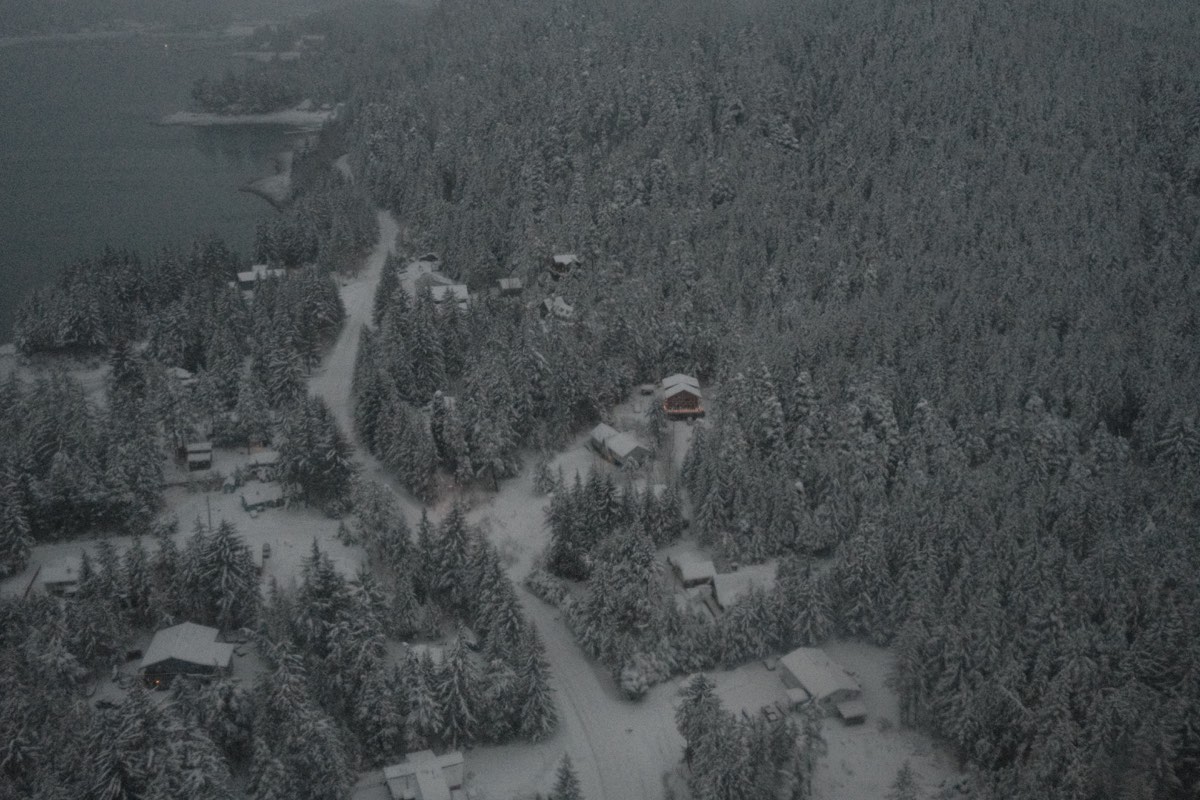 A snowy Juneau on landing.